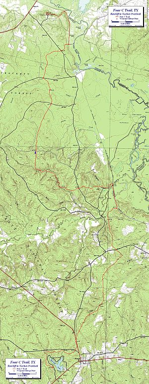 Four-C Area topographic trail map at 1:24,000 scale